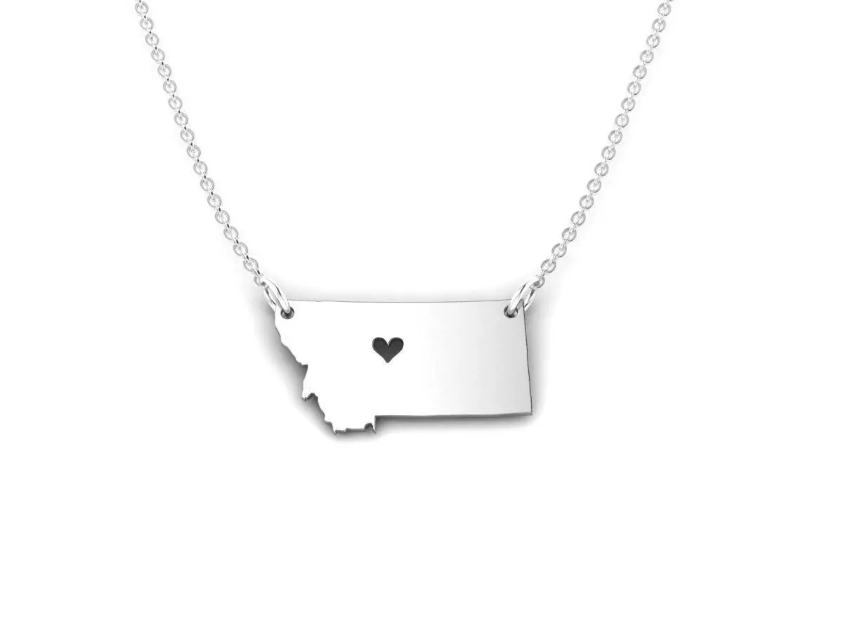 Montana Map Stainless Steel Pendant 3D print model