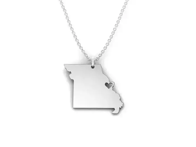 Missouri Map Stainless Steel Pendant