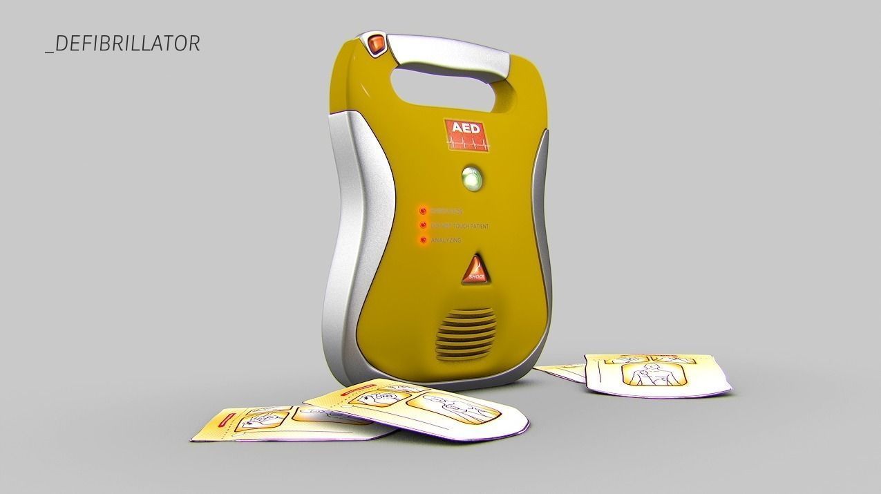 Defibrillator pen with two pieces of paper 3D model_3