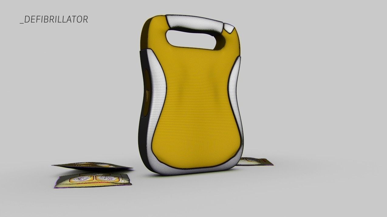 Defibrillator pen with two pieces of paper 3D model_9