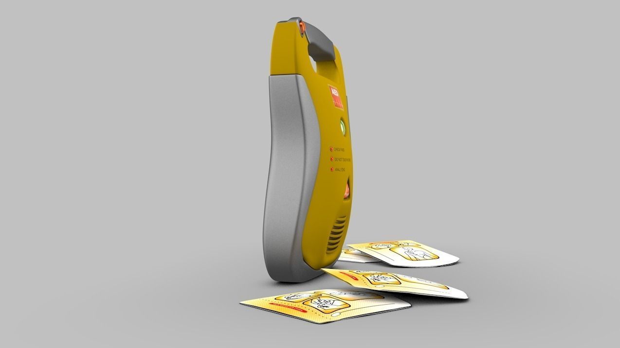 Defibrillator pen with two pieces of paper 3D model_7