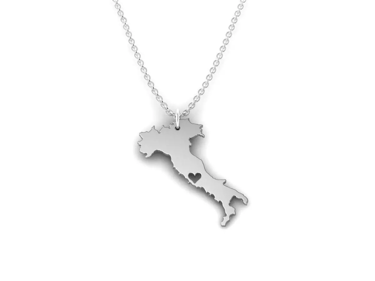 Italy Map Stainless Steel Pendant 3D print model