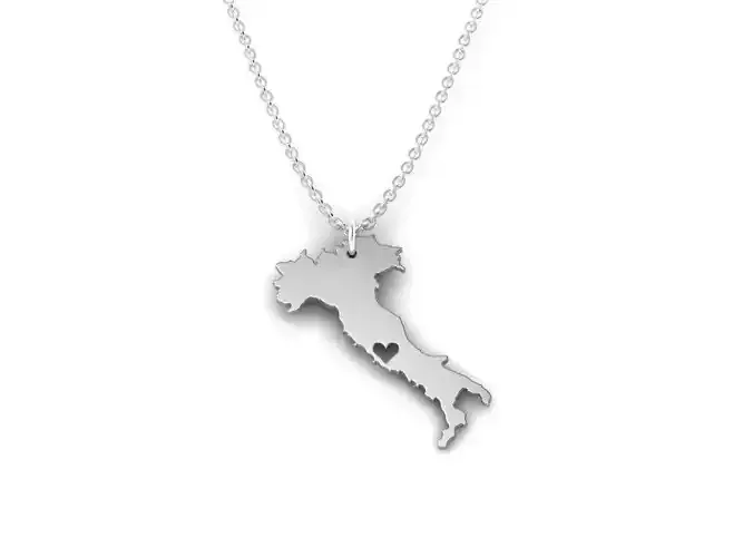 Italy Map Stainless Steel Pendant