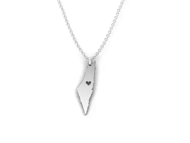 Israel Map Stainless Steel Pendant