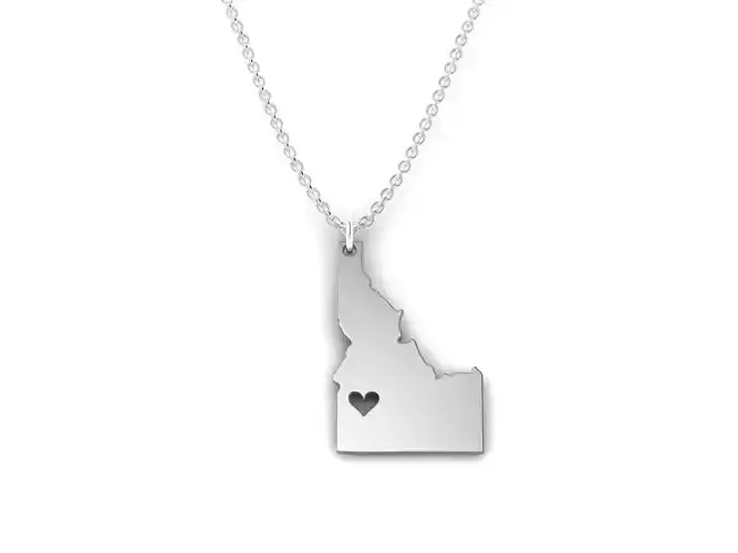 Idaho Map Stainless Steel Pendant 3D print model