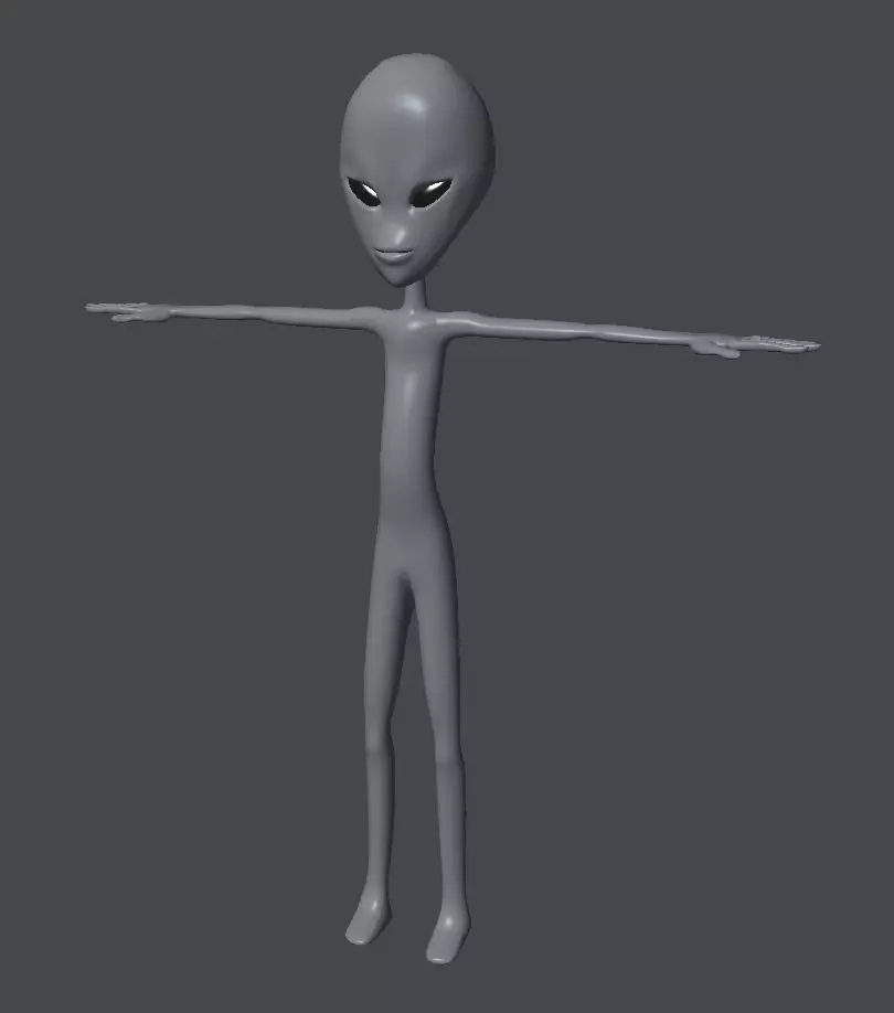 Grey Alien 3D model_0