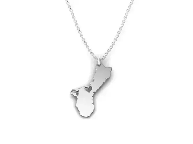 Guam Map Stainless Steel Pendant 3D print model