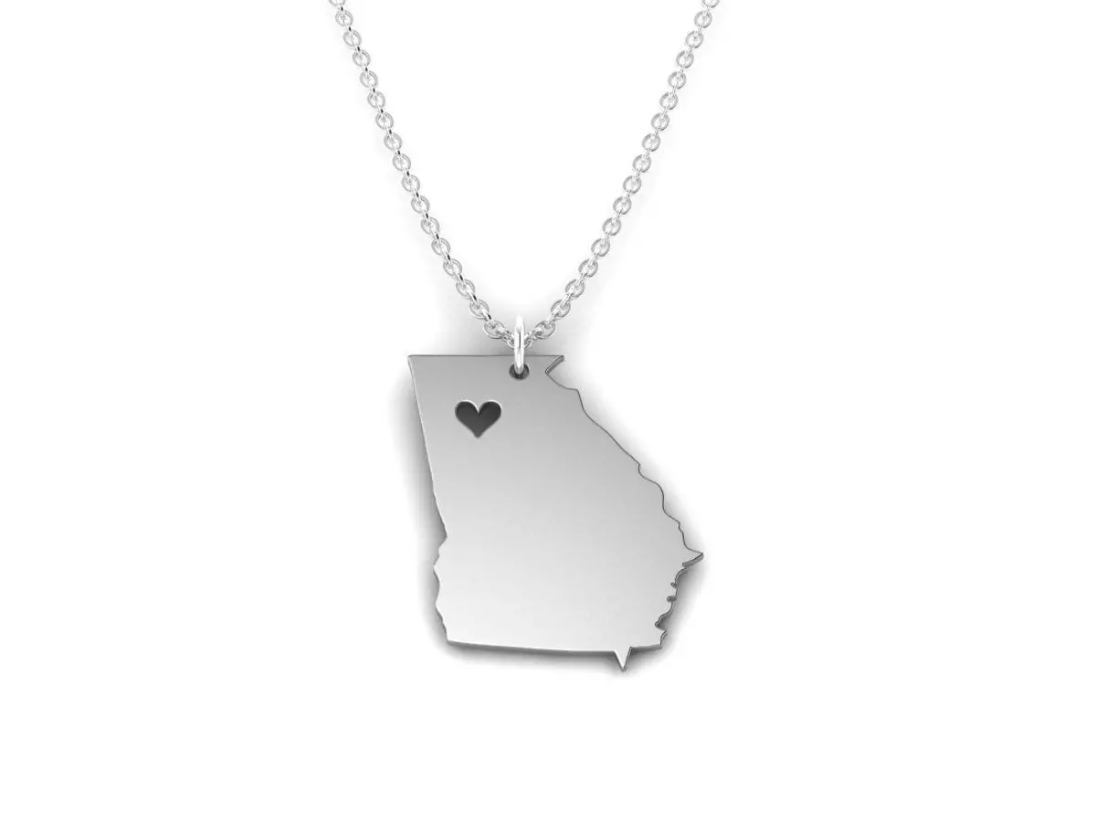 Georgia Map Stainless Steel Pendant 3D print model