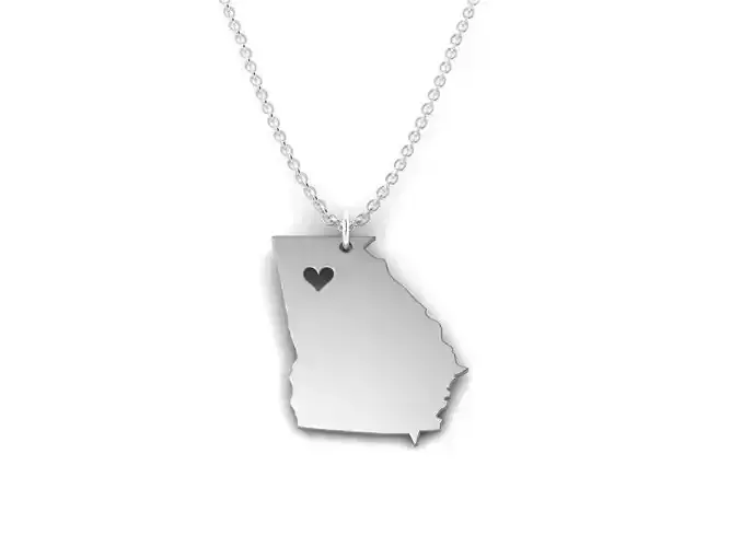 Georgia Map Stainless Steel Pendant 3D print model