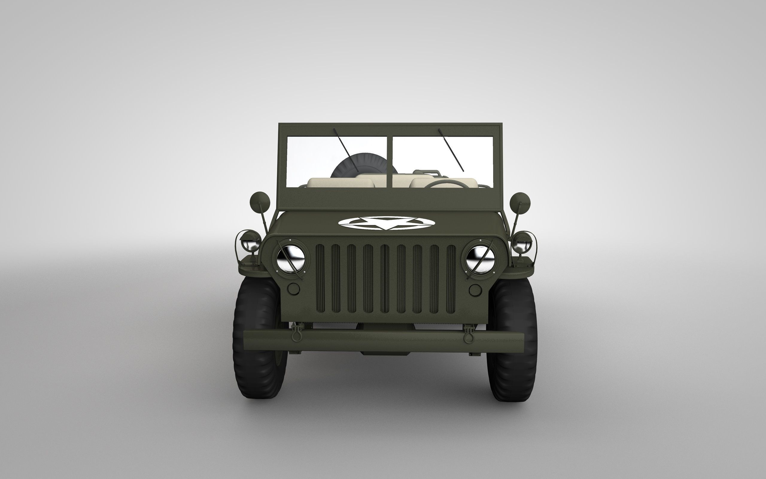 Willys JEEP Low-poly 3D model_2