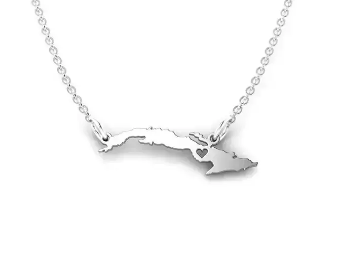 Cuba Map Stainless Steel Pendant 3D print model
