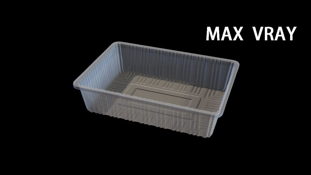 Transparent Plastic Food Container 3D model_4