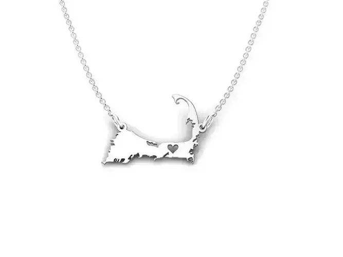 Cape Cod Map Stainless Steel Pendant 3D print model