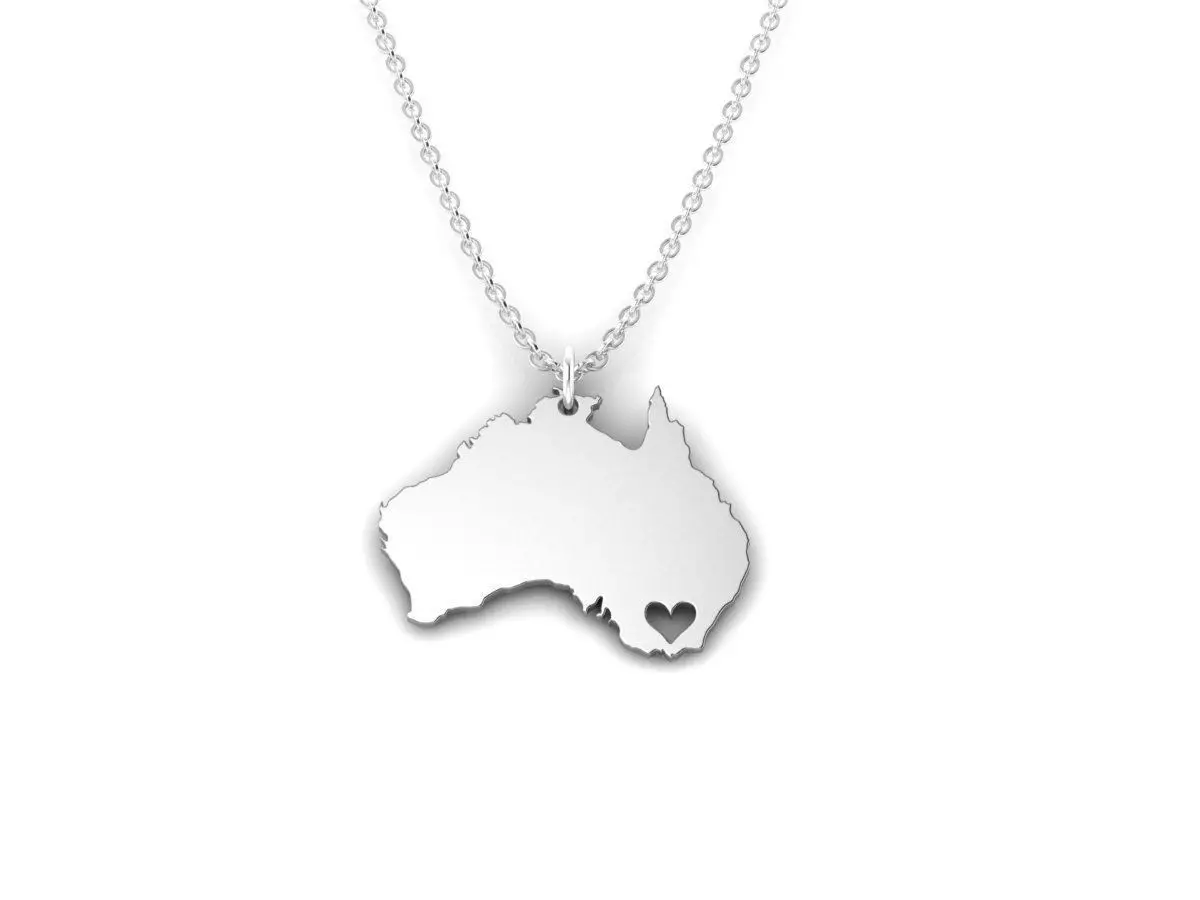 Australia Map Stainless Steel Pendant 3D print model