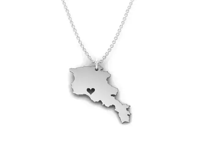Armenia Map Stainless Steel Pendant 3D print model