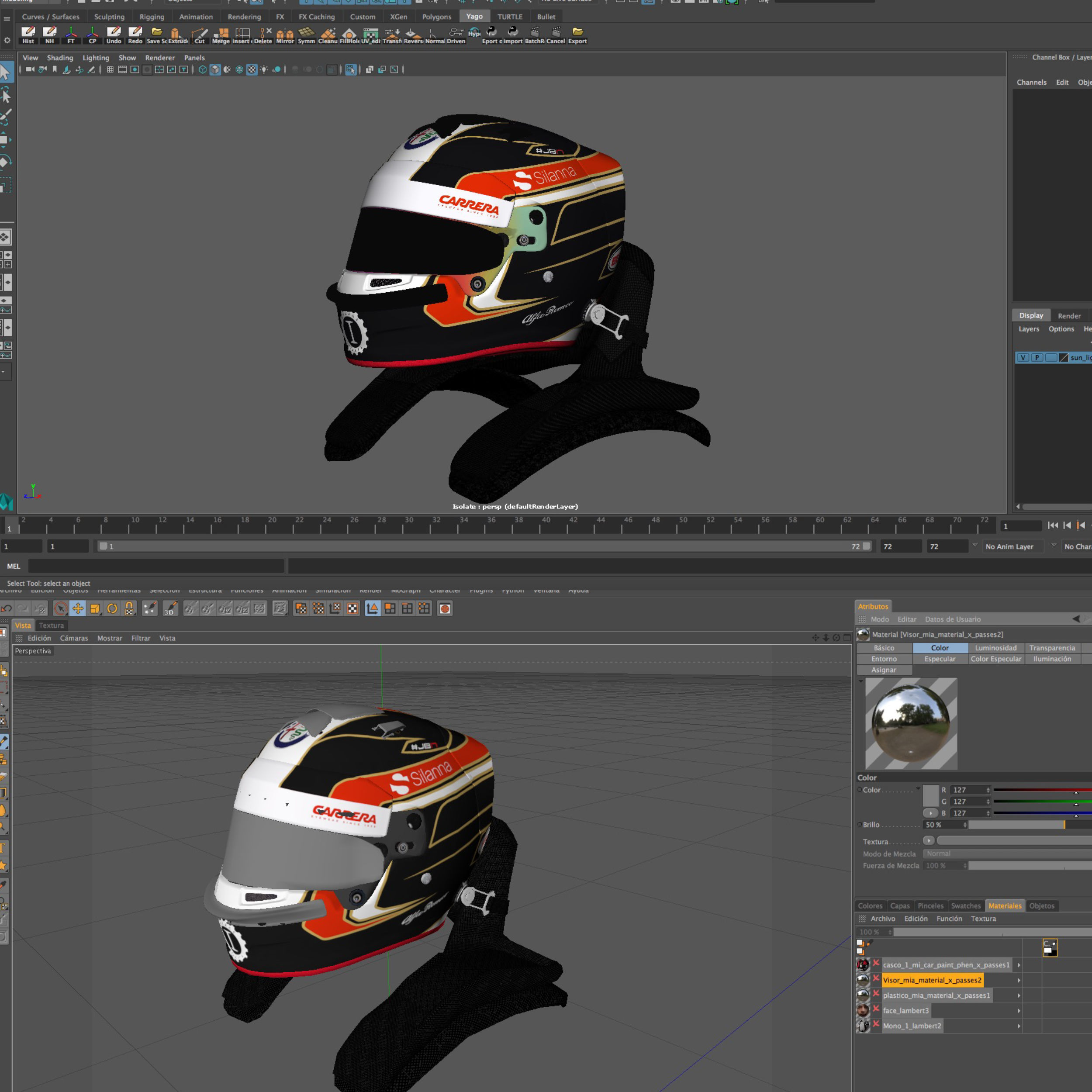 Leclerc Helmet 2018 Low-poly 3D model_10