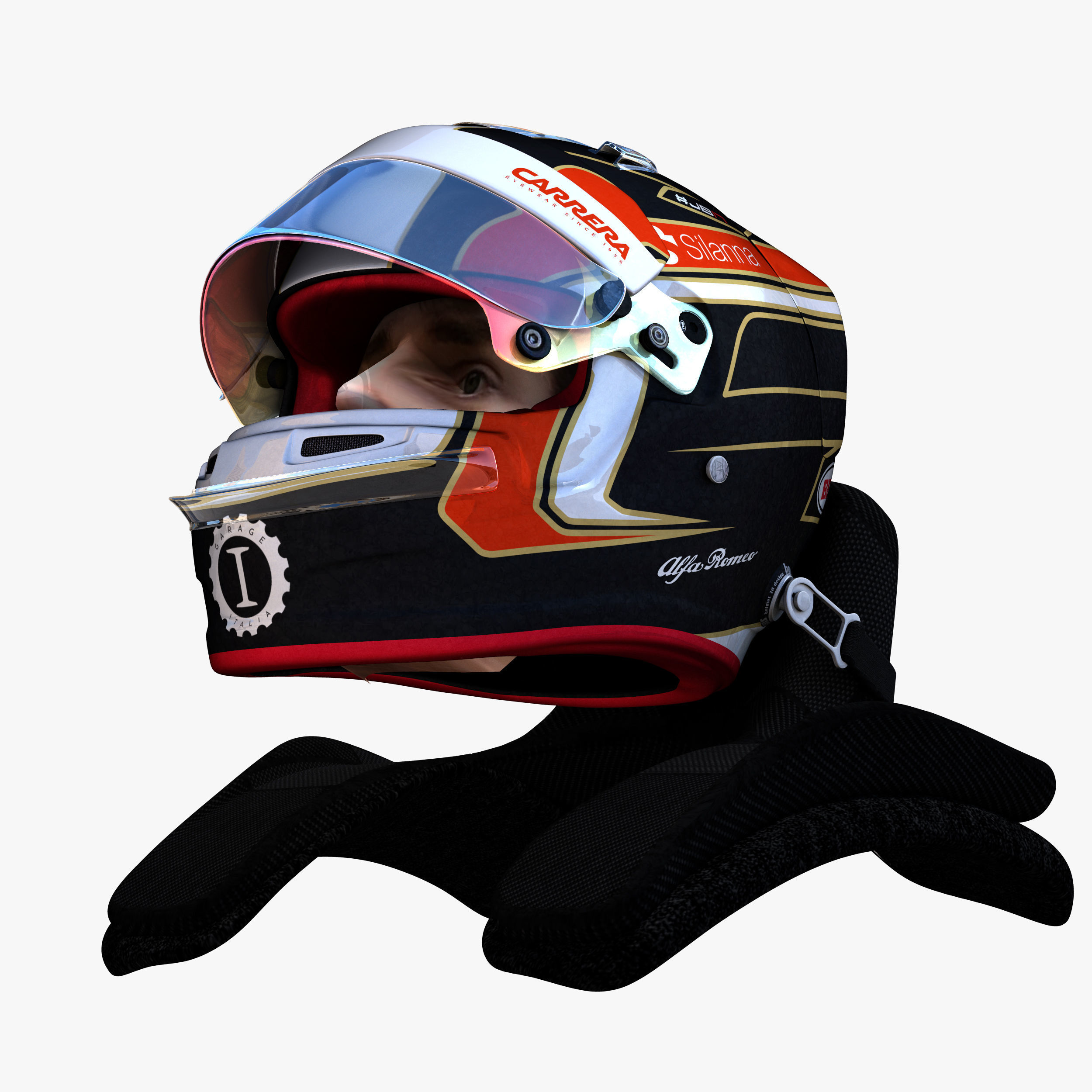 Leclerc Helmet 2018 Low-poly 3D model_11