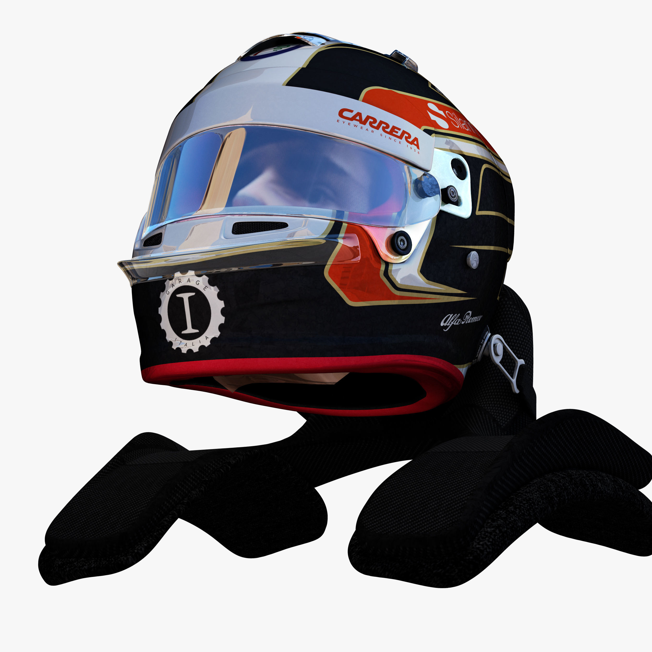 Leclerc Helmet 2018 Low-poly 3D model_7