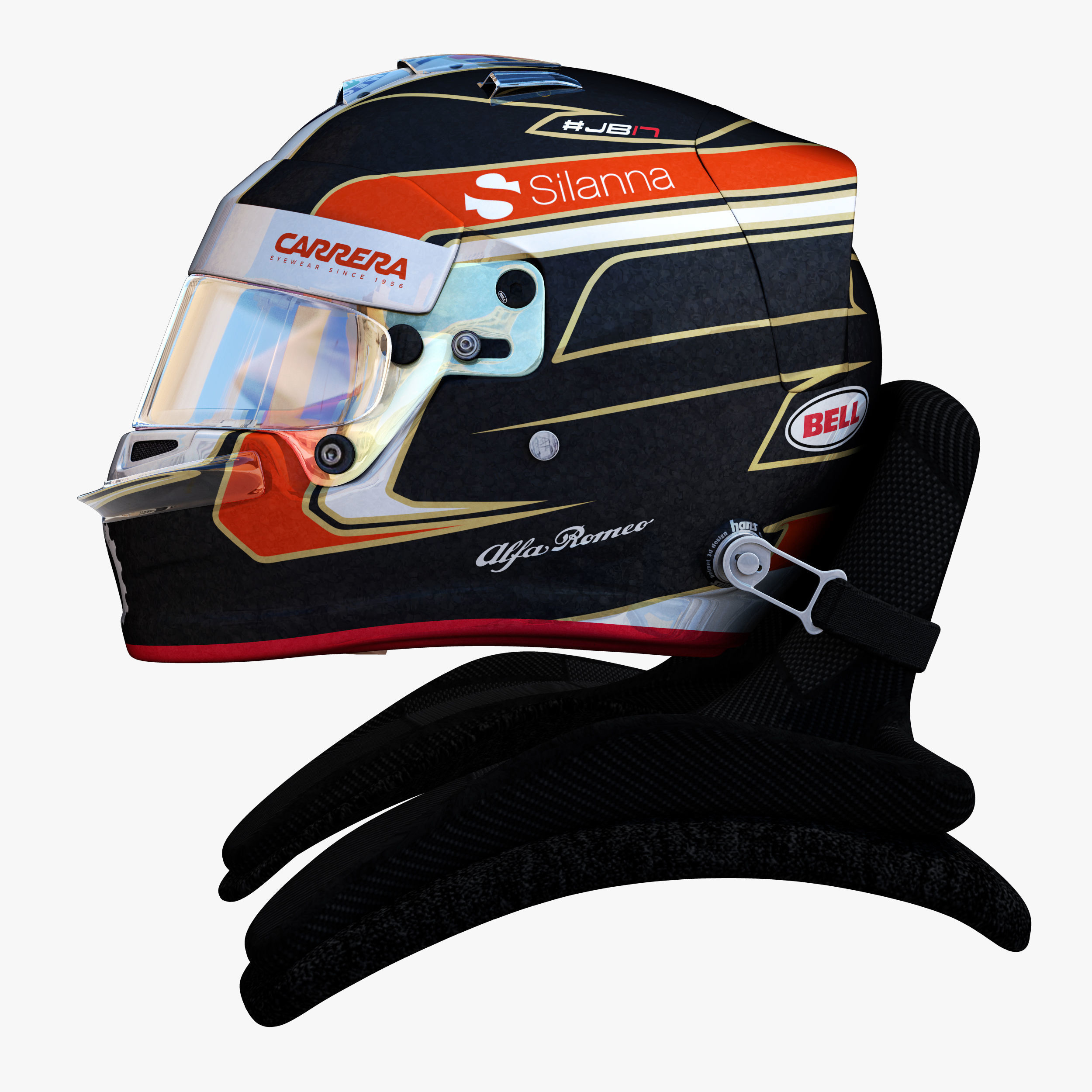 Leclerc Helmet 2018 Low-poly 3D model_5