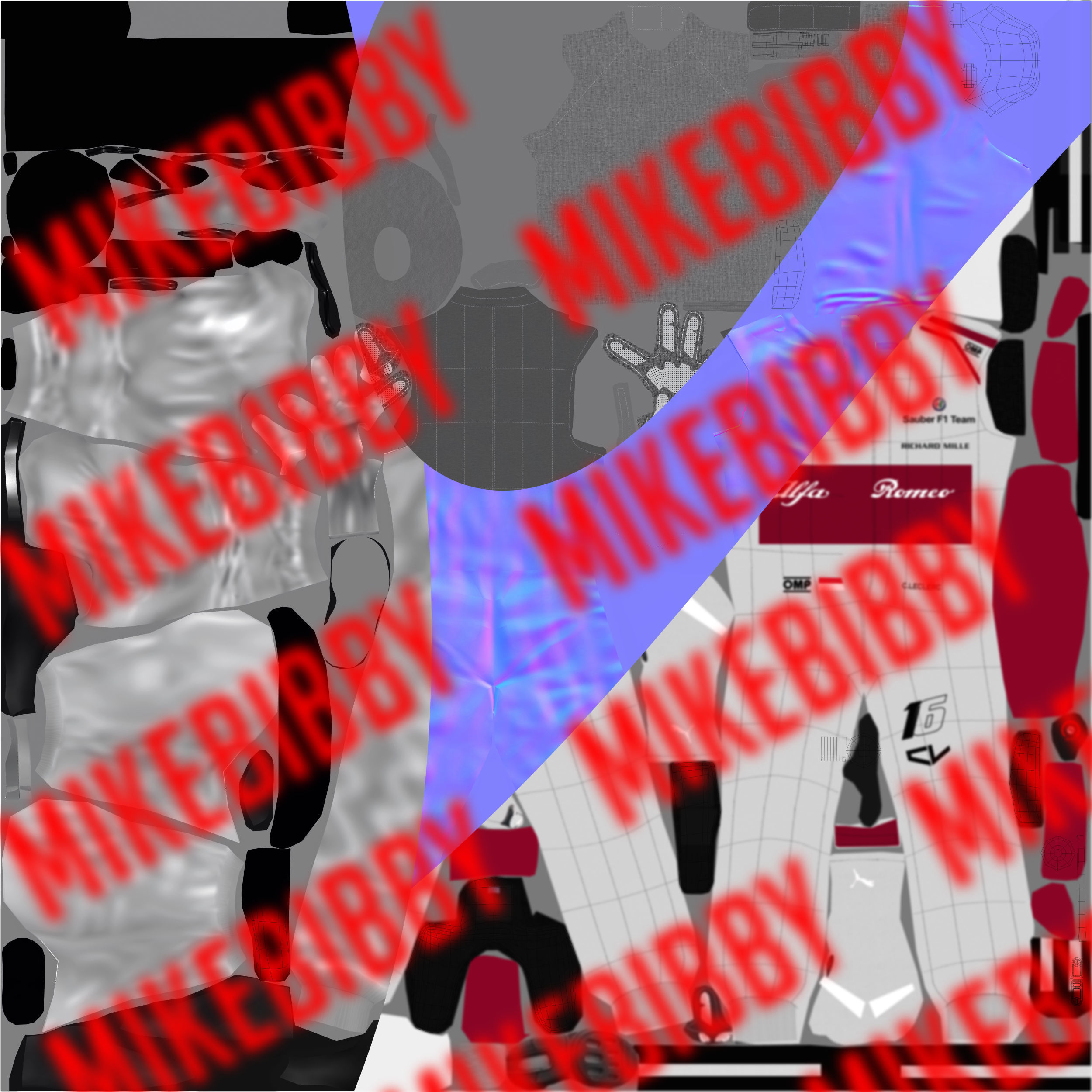 Leclerc Helmet 2018 Low-poly 3D model_12