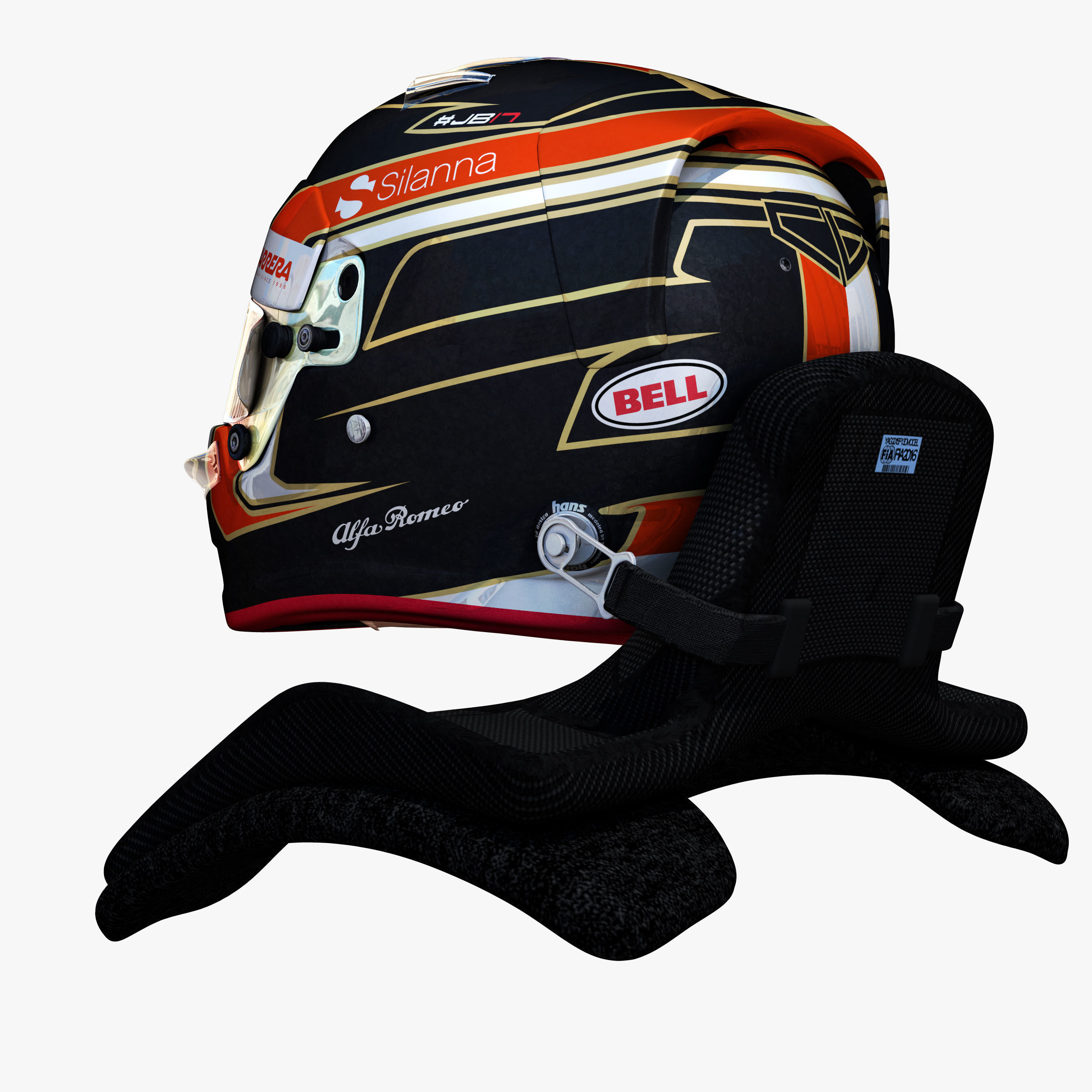 Leclerc Helmet 2018 Low-poly 3D model_6