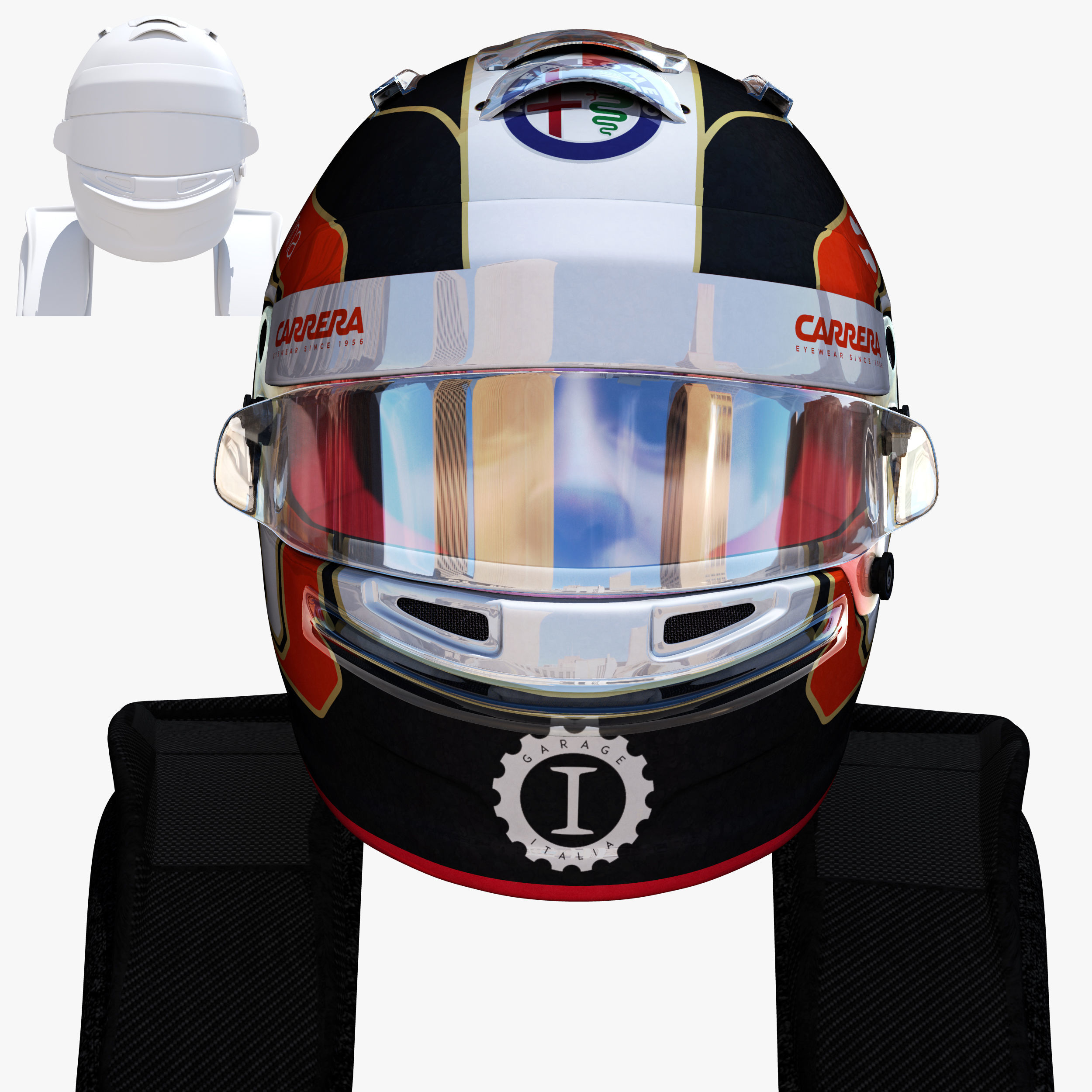 Leclerc Helmet 2018 Low-poly 3D model_4