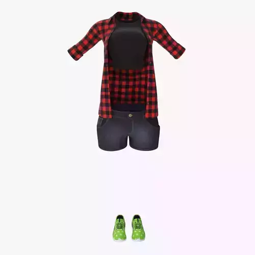 Cloth set plaid shirt