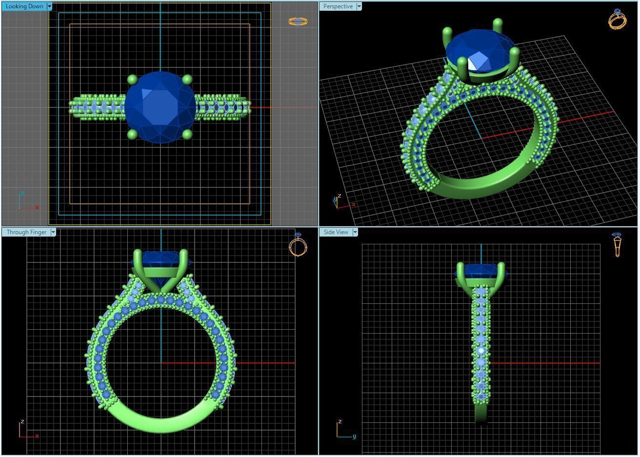 BULK-3DM-With Gems-RING 36 Files 3D print model_82