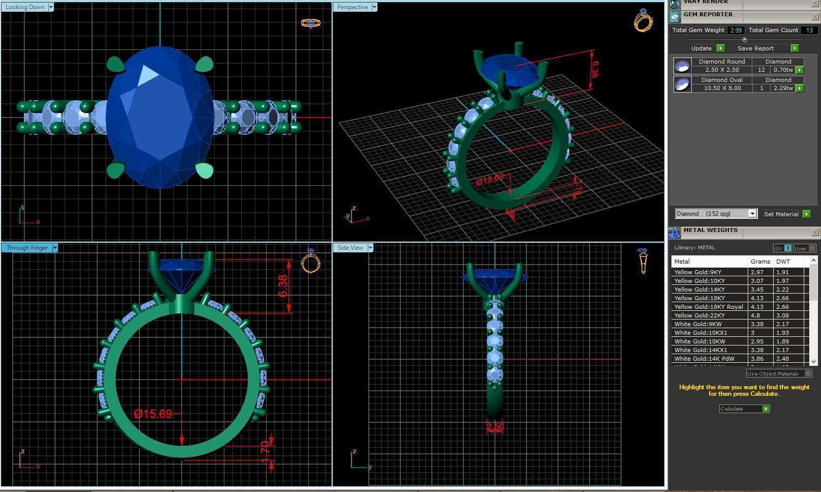 BULK-3DM-With Gems-RING 36 Files 3D print model_71