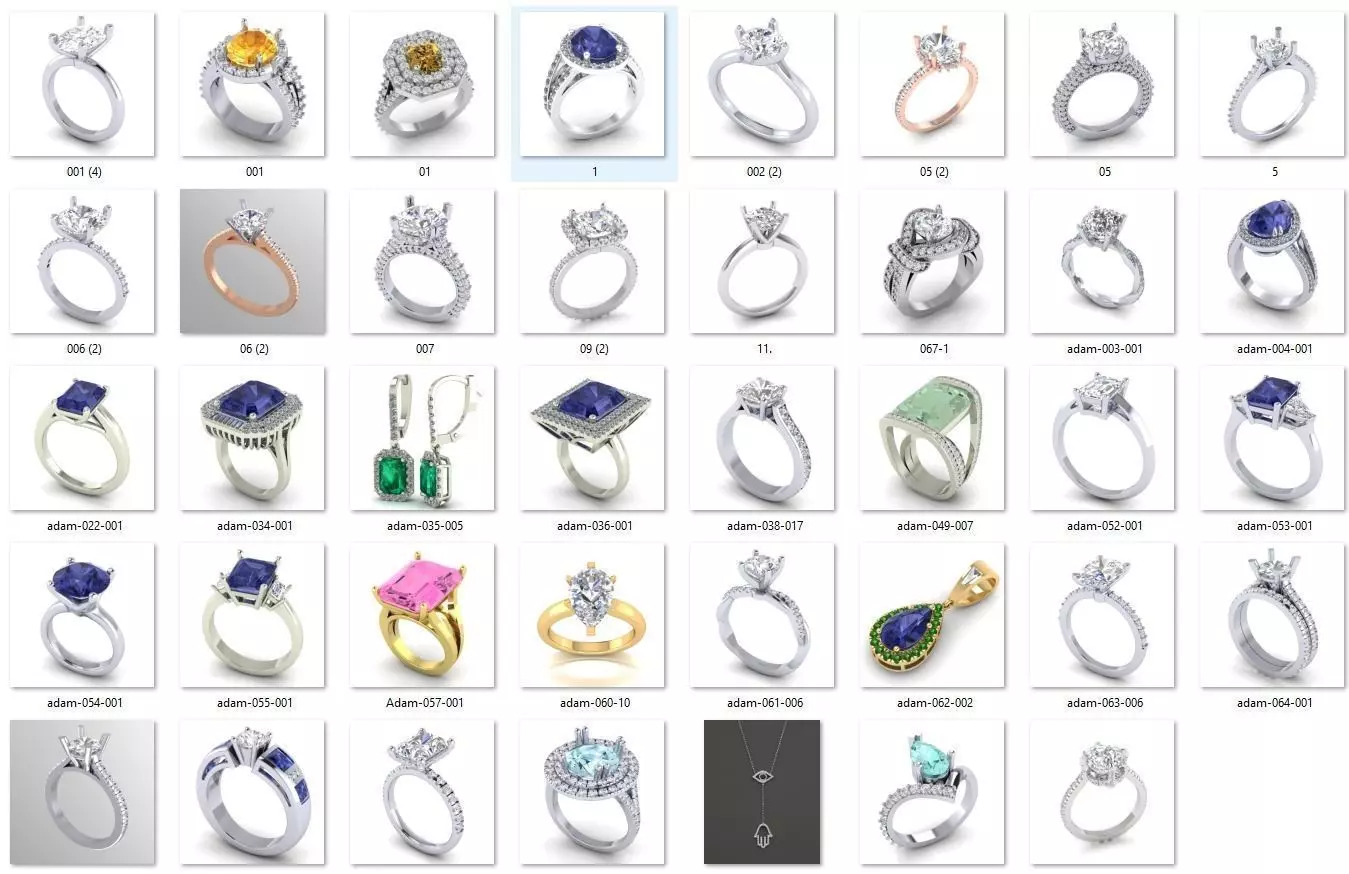 BULK-3DM-With Gems-RING 36 Files 3D print model_0