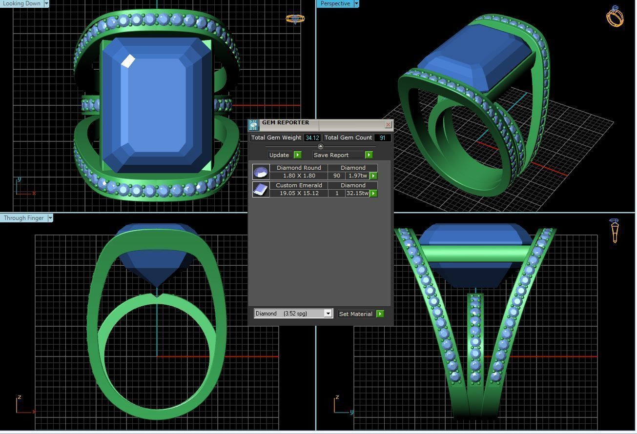 BULK-3DM-With Gems-RING 36 Files 3D print model_50