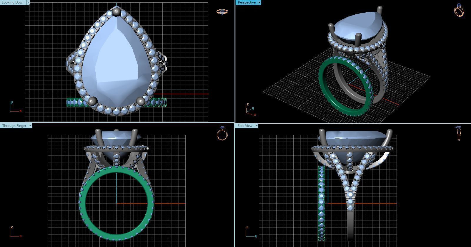 BULK-3DM-With Gems-RING 36 Files 3D print model_48