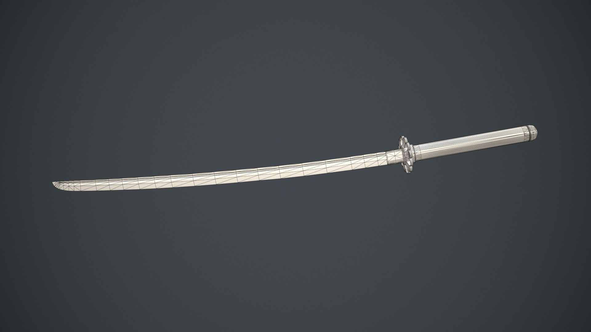 Katana Sword Low-poly 3D model_12