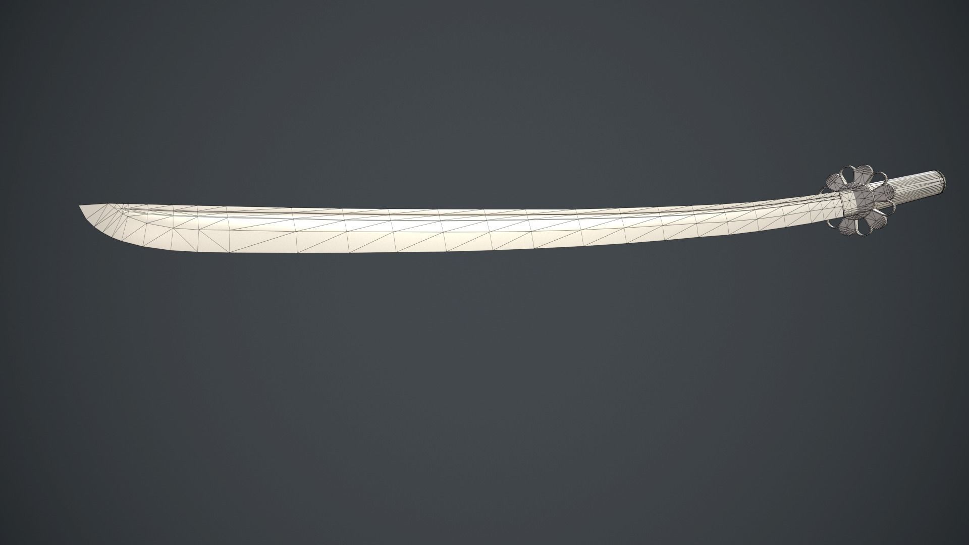 Katana Sword Low-poly 3D model_10