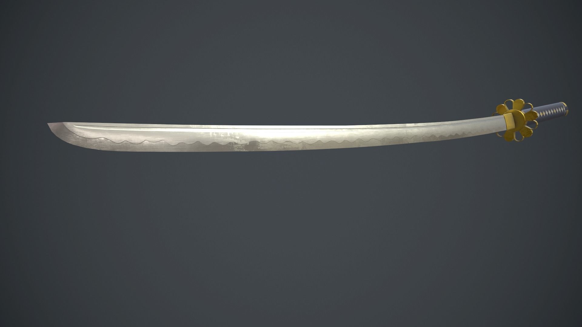Katana Sword Low-poly 3D model_2