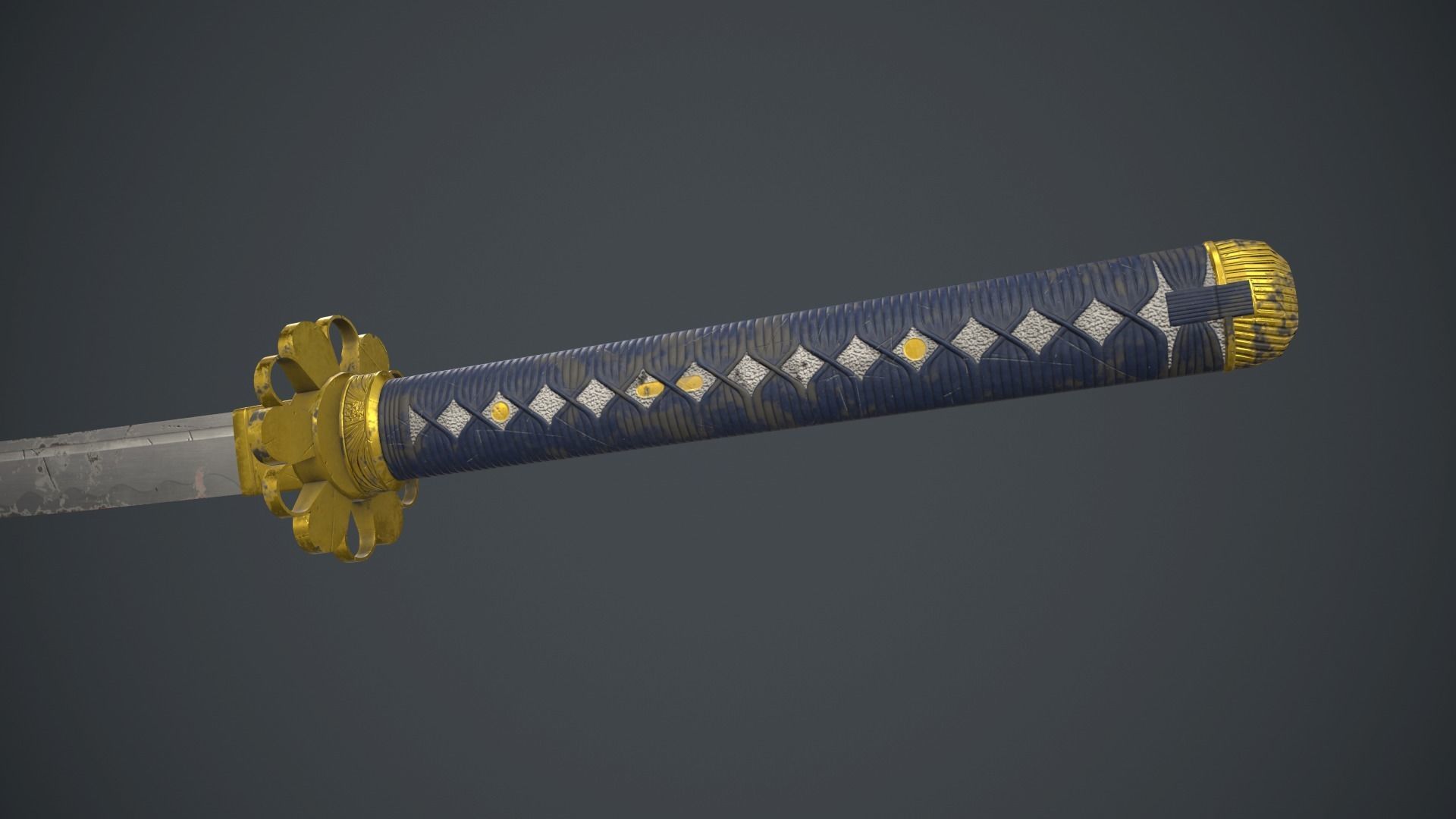 Katana Sword Low-poly 3D model_7