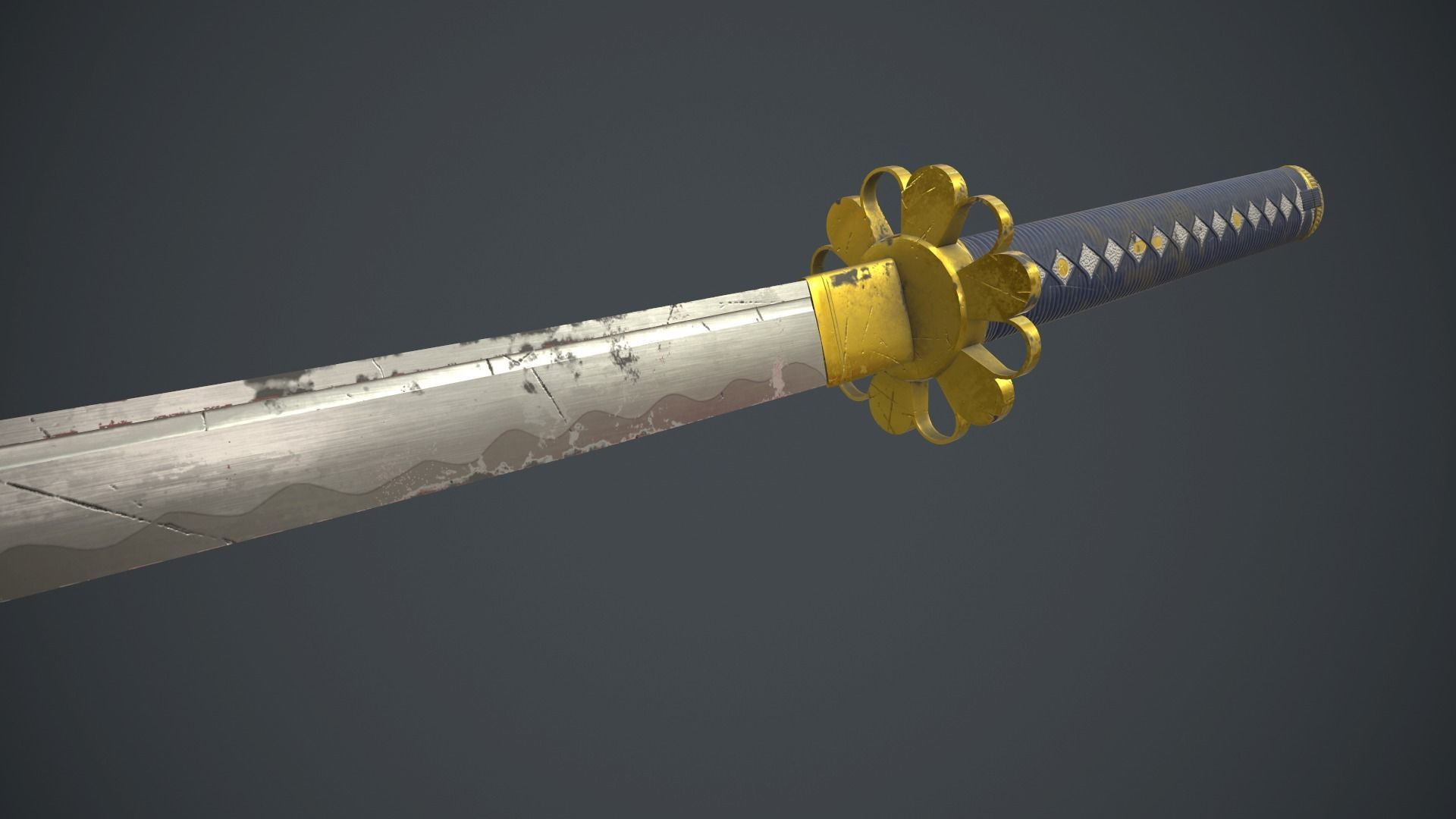 Katana Sword Low-poly 3D model_5
