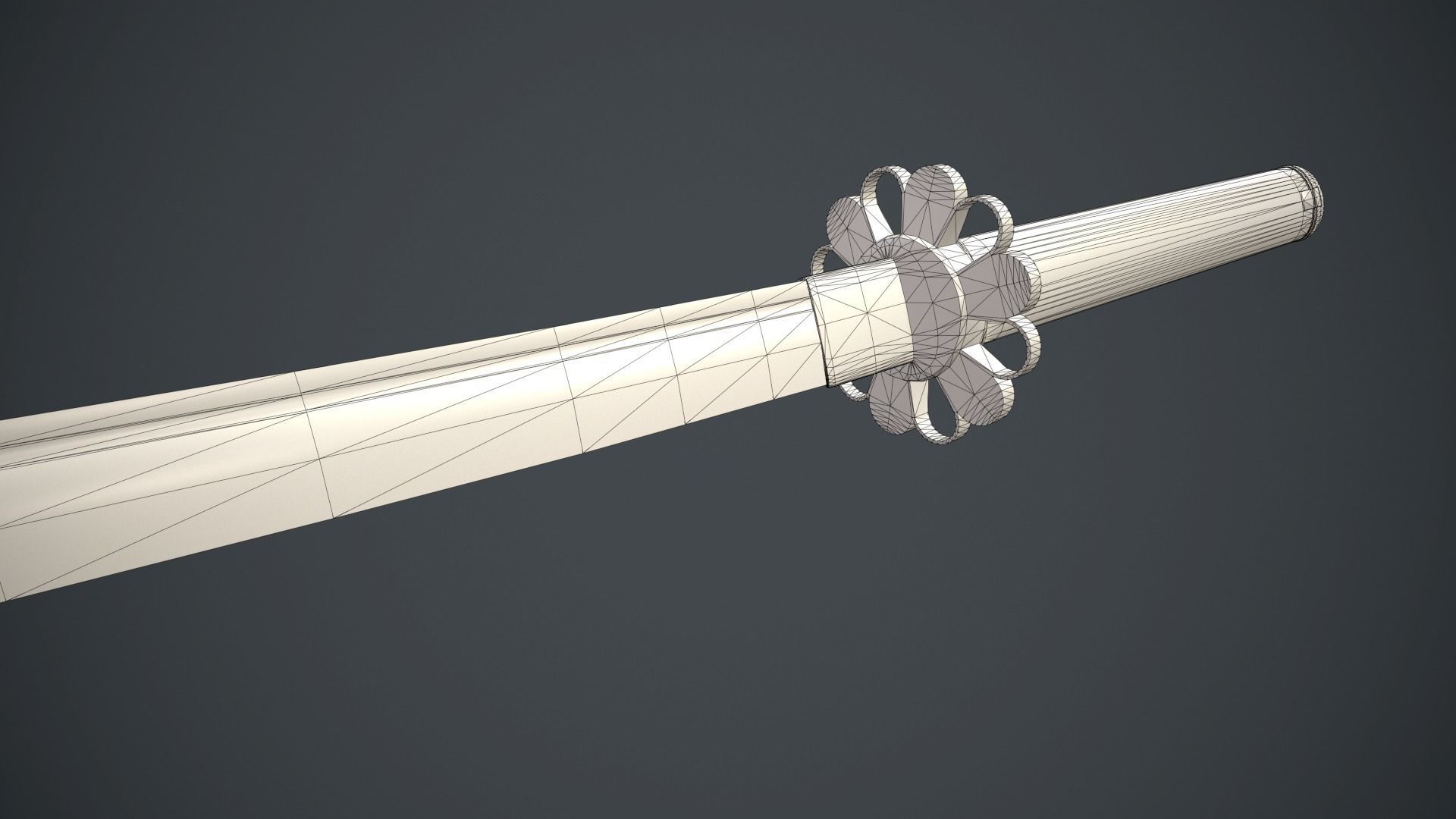 Katana Sword Low-poly 3D model_9
