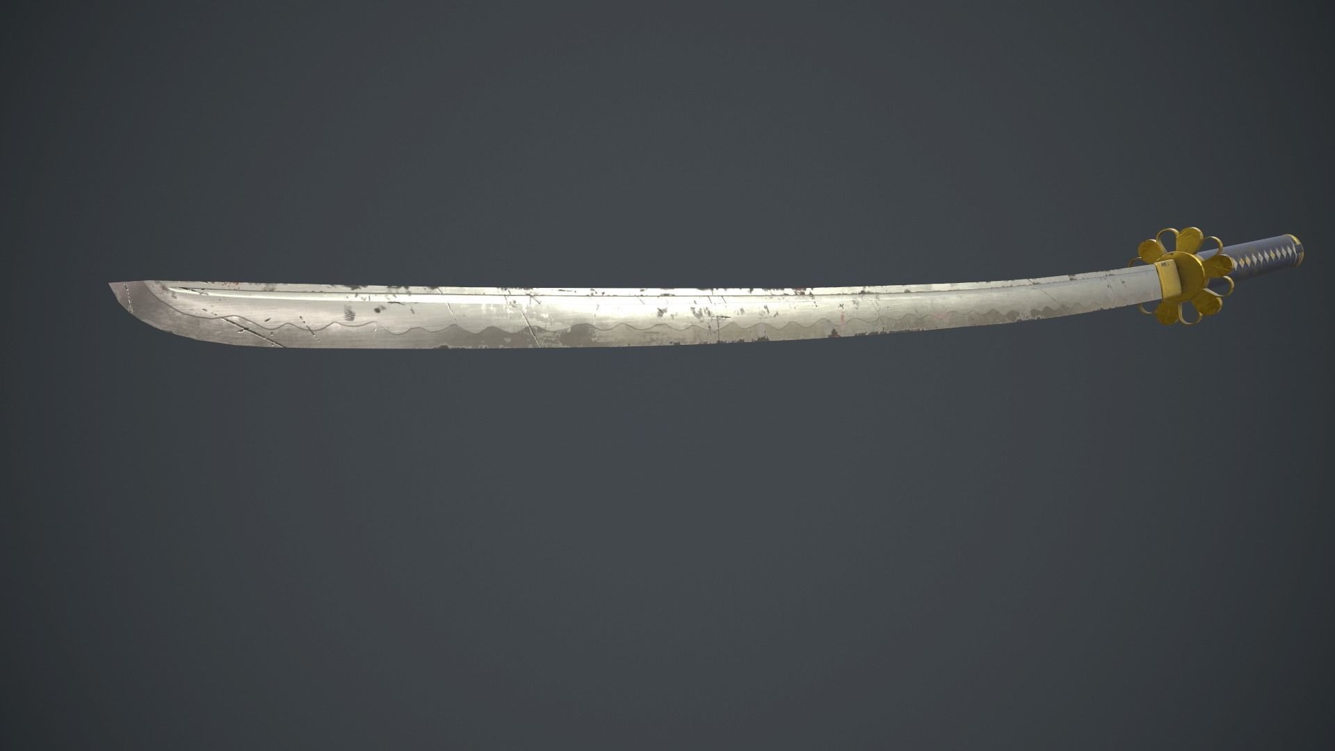 Katana Sword Low-poly 3D model_6