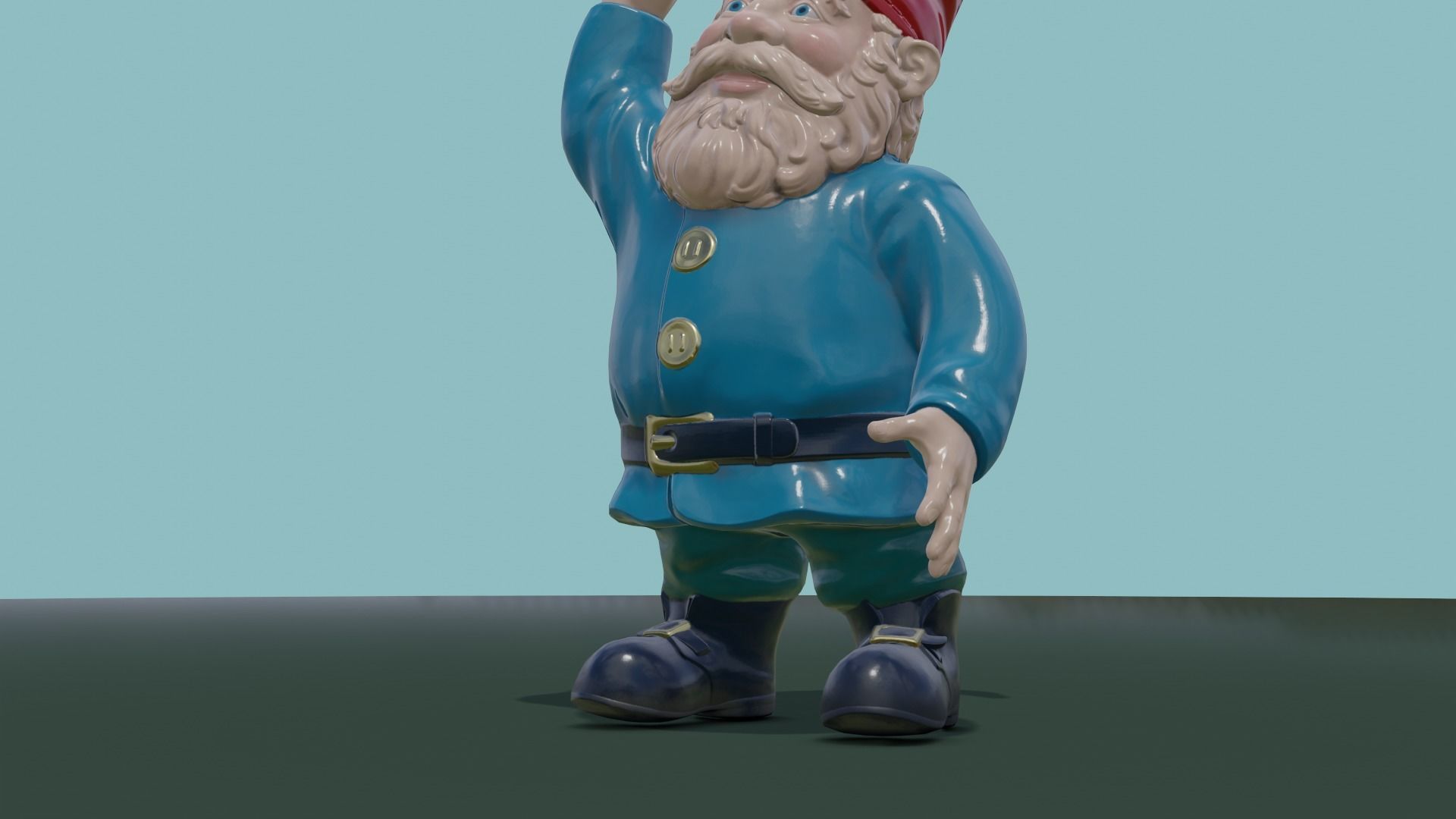Garden Gnome PBR Low-poly 3D model_7