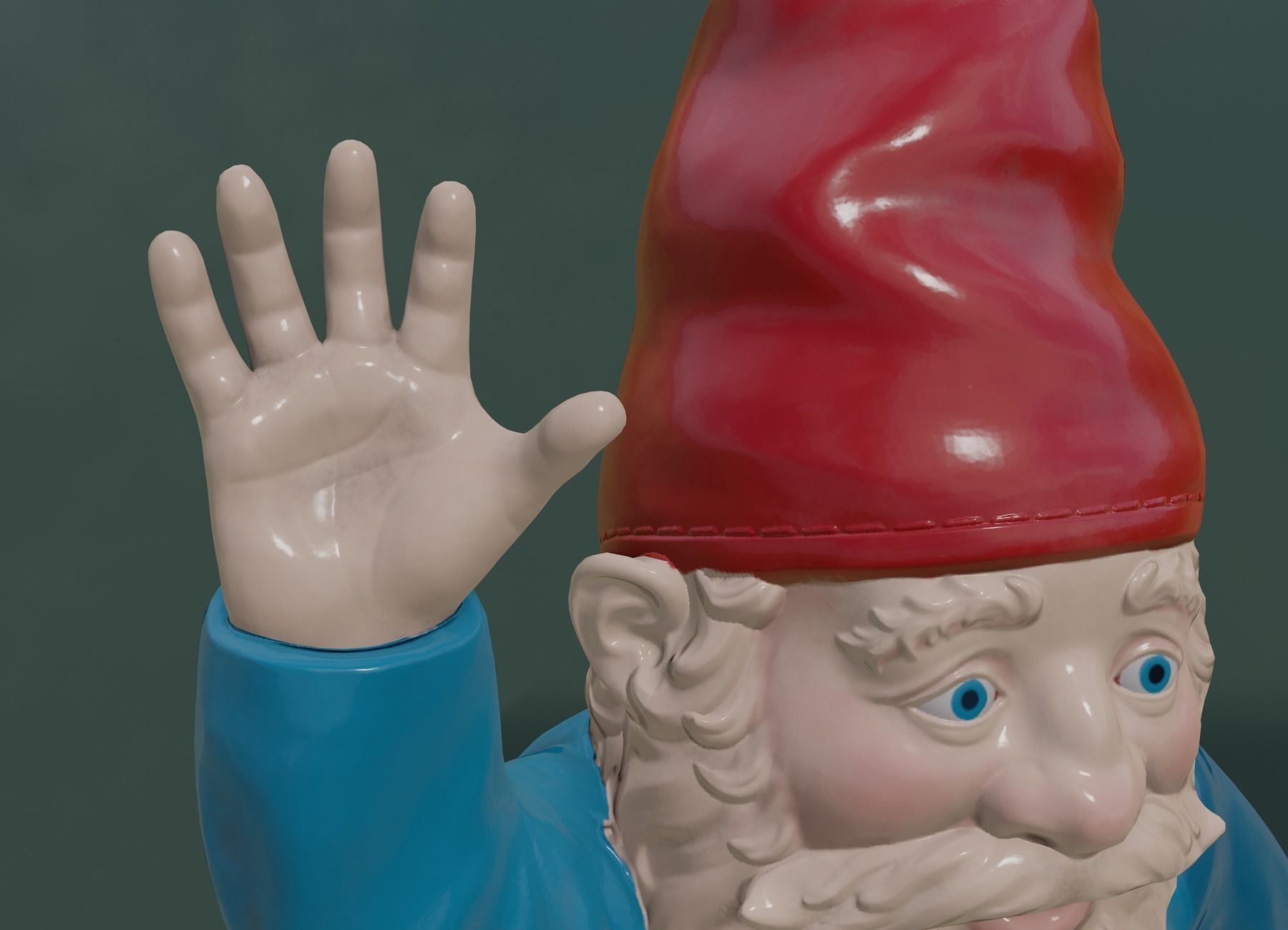 Garden Gnome PBR Low-poly 3D model_10