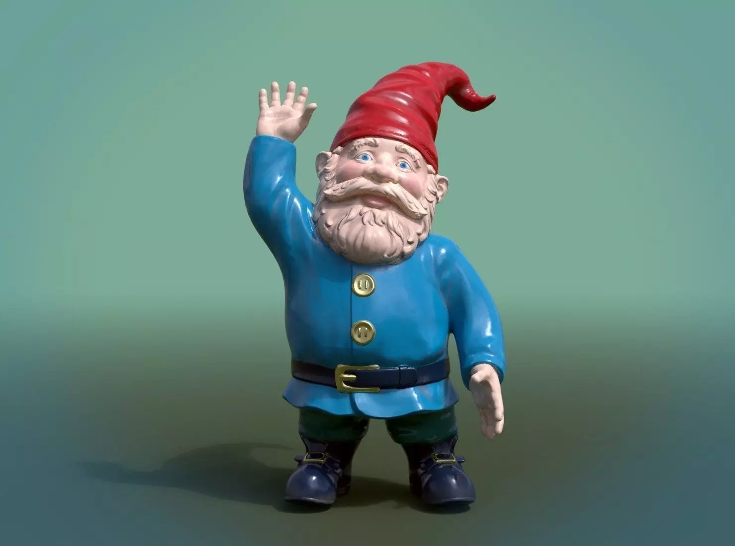 Garden Gnome PBR Low-poly 3D model_0