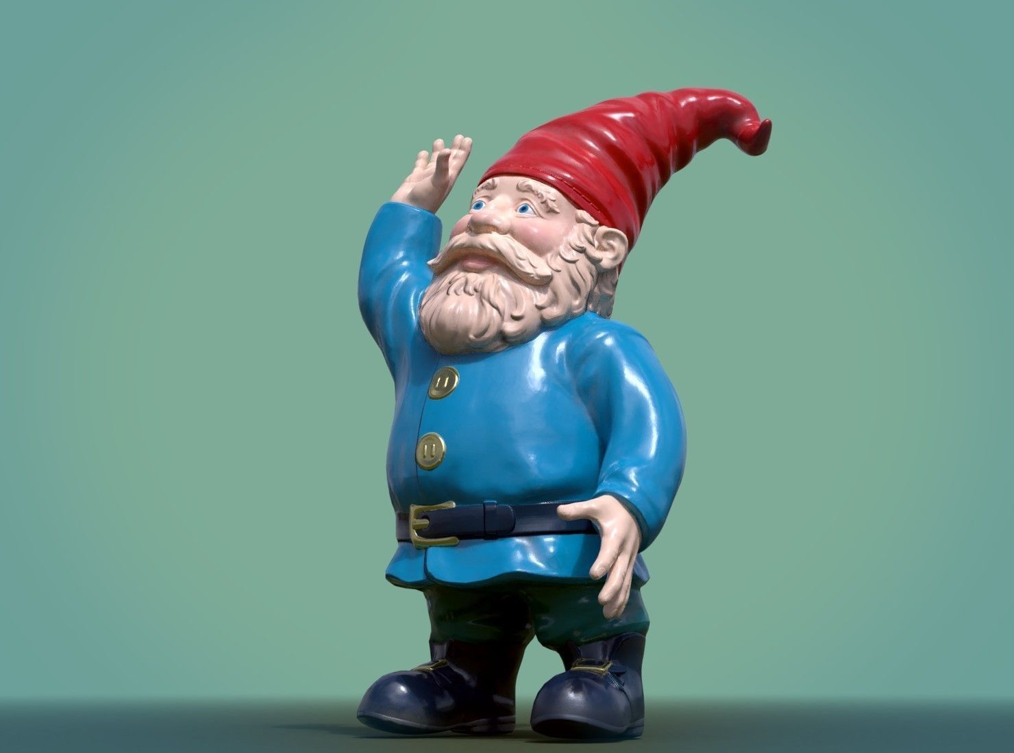 Garden Gnome PBR Low-poly 3D model_2