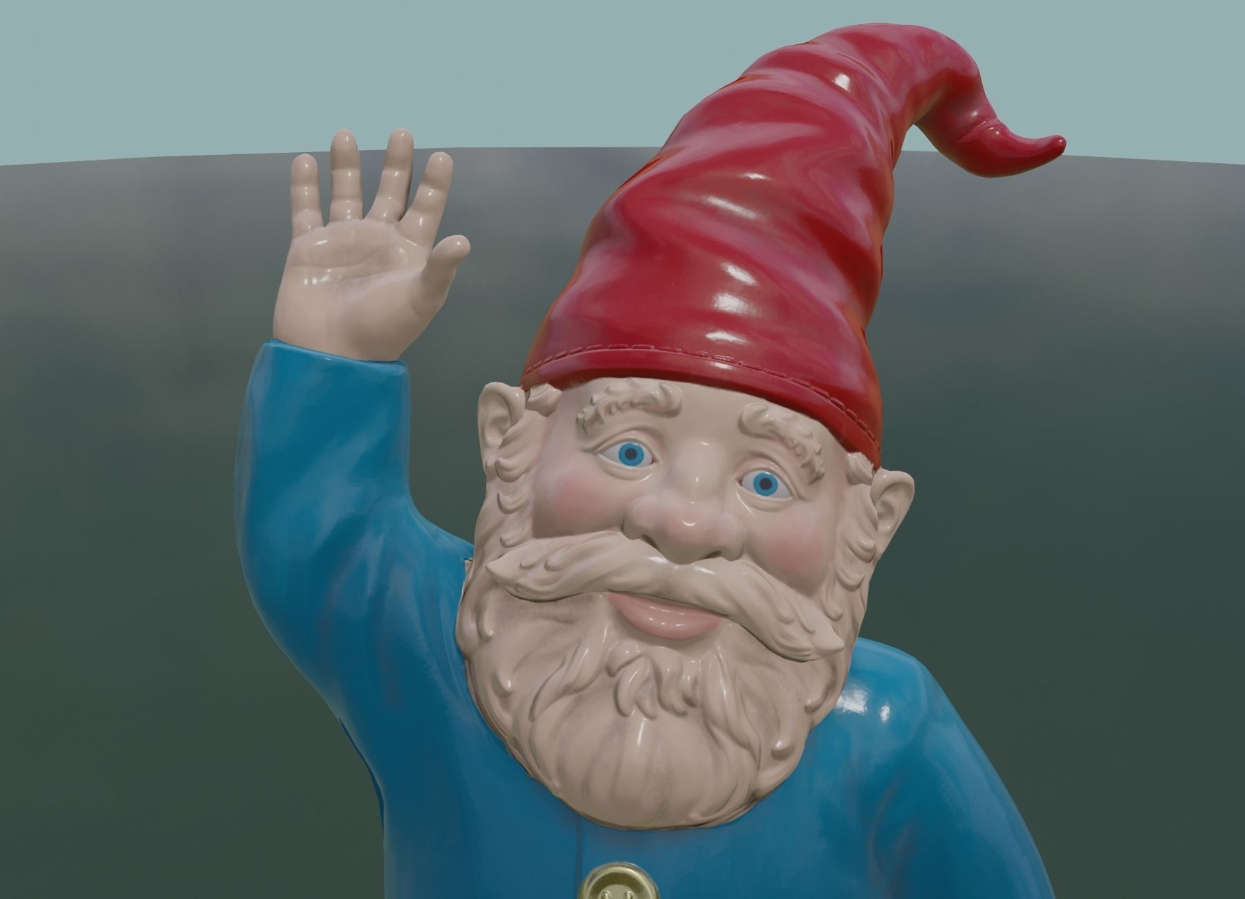 Garden Gnome PBR Low-poly 3D model_8