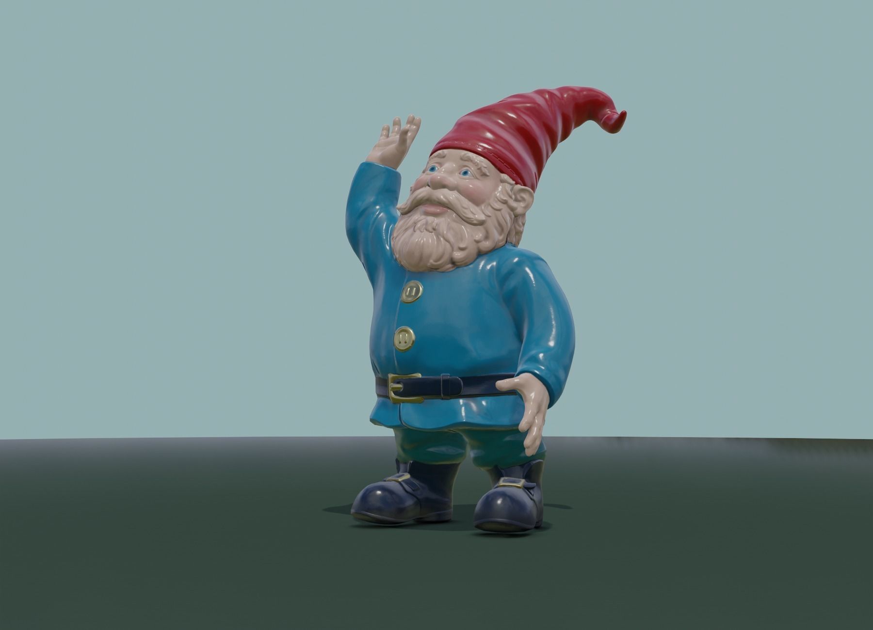 Garden Gnome PBR Low-poly 3D model_9