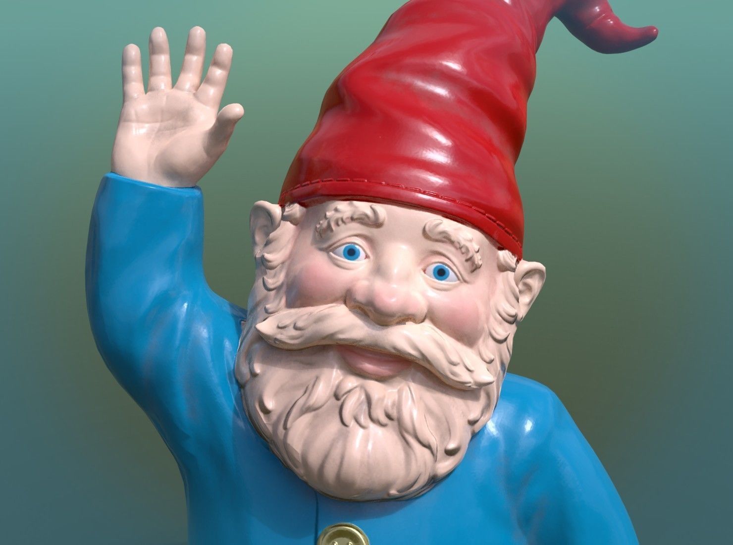 Garden Gnome PBR Low-poly 3D model_4