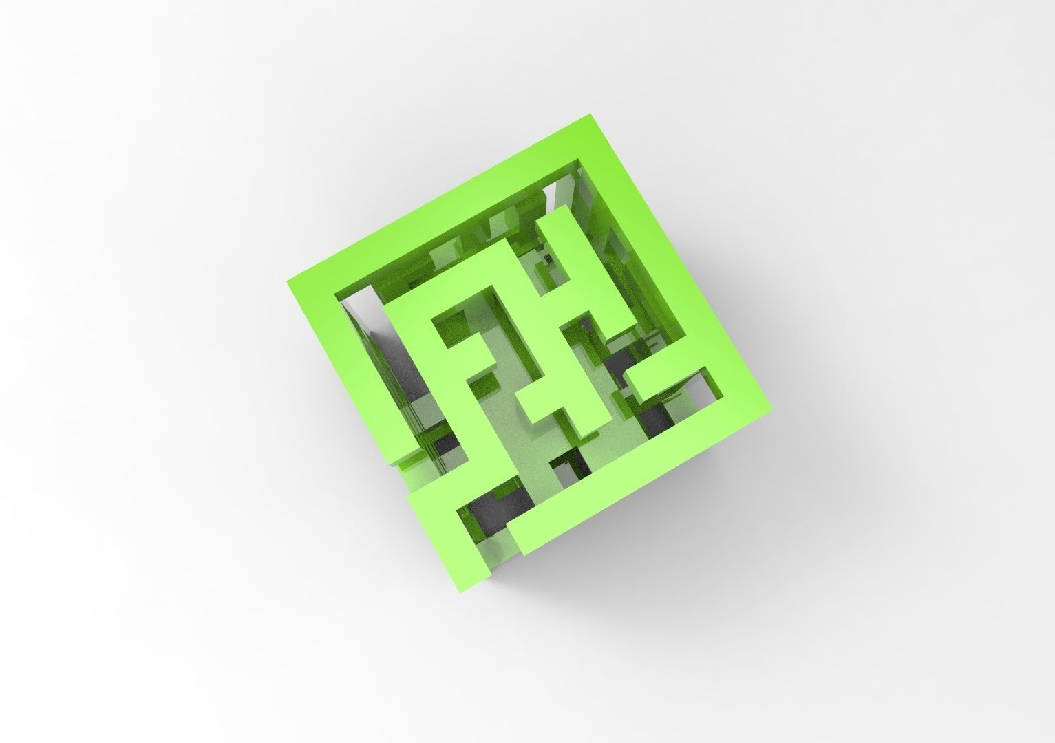 abstraction cube 3D print model_2