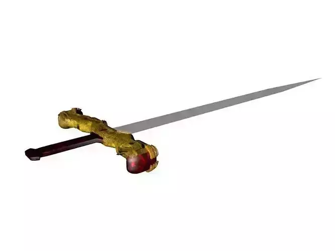 Gold Covered Sword Free low-poly 3D model