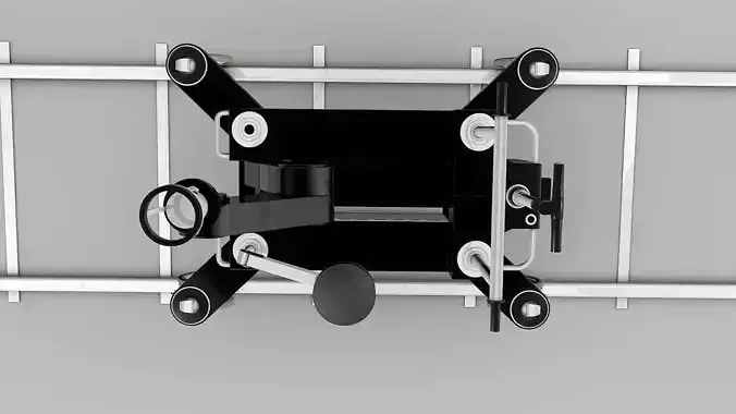 Camera-Dolly-and-Track machine with wheels on track 3D model