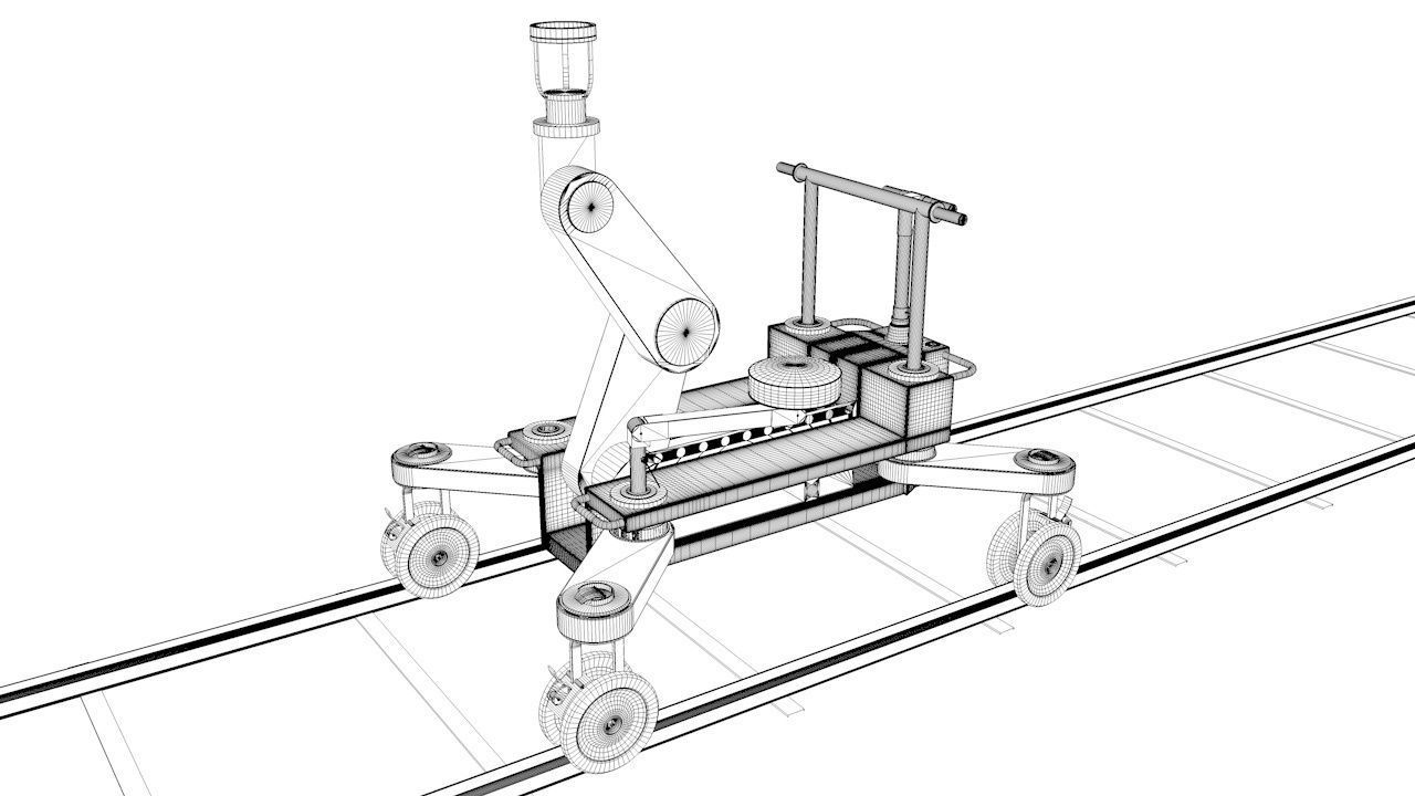 Camera-Dolly-and-Track machine with wheels on track 3D model_4